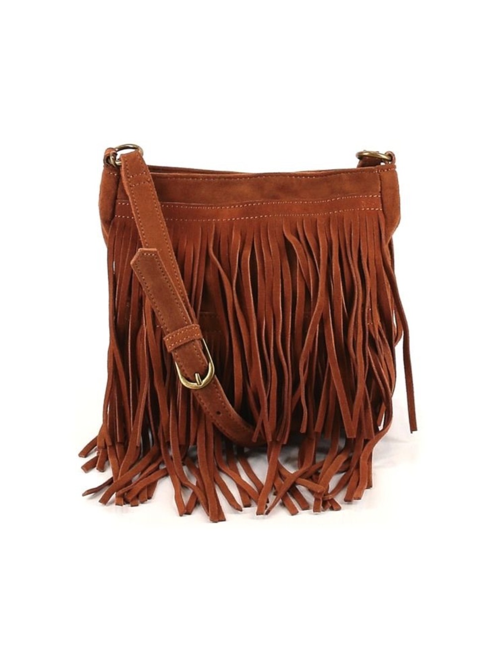 Mossimo Supply Co. Suede Fringe Crossbody Bag in Brown
